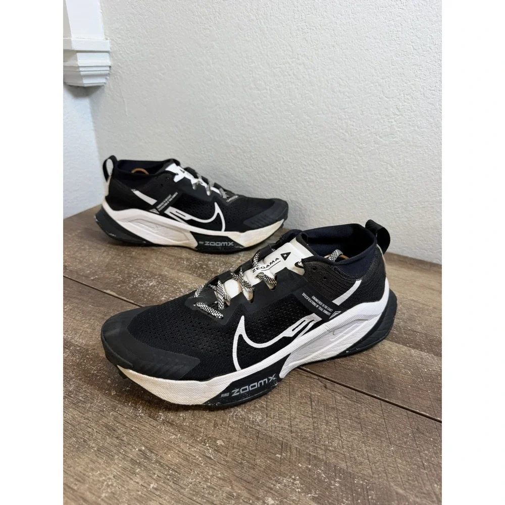 Nike ZoomX Zegama Trail Men's 12.5 Black White Running Shoes DH0623-001